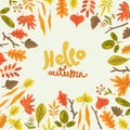 Hello autumn. vector background