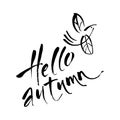 Hell autumn bird lettering