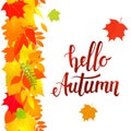 Hello autumn, vertical seamless border Royalty Free Stock Photo