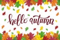 Hello autumn watercolor greeting card