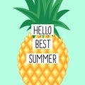 Hello best summer card with cute pineapple.