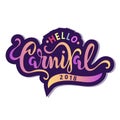 Hello Carnival text as logotype, badge, patch and icon Royalty Free Stock Photo