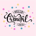 Hello Carnival text as logotype, badge, patch and icon