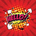 Hello !- Comic Speech Bubble. Vector Eps 10