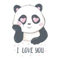 hello cute sweet panda bear teddy bear toy funny cute panda bear love yourself postcard etc.