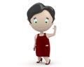 Hello cutie in red dress! Social 3D characters Royalty Free Stock Photo