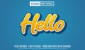 Hello 3d text effect editable font and color Royalty Free Stock Photo
