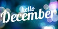 Hello December blue vector card. modern soft color background Royalty Free Stock Photo