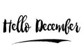 Hello December Bold Typography Text For Sale Banners Flyers and Templates Royalty Free Stock Photo