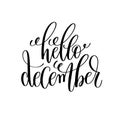 hello december hand lettering positive quote to christmas holiday