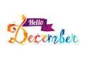 Hello December. Hand written word