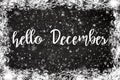 HELLO DECEMBER lettering design. New Year and Christmas celebrat