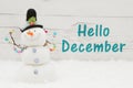 Hello December message Royalty Free Stock Photo