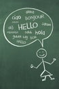 Hello in Different International Global Foreign Languages Bonjour Ciao Hola Royalty Free Stock Photo