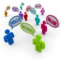 Hello in Different International Languages Greeting People Royalty Free Stock Photo