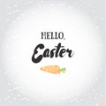 Hello, Easter. Holiday greeting card with calligraphy elements.