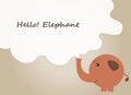 Hello Elephant background, elephant text quote, elephant vector