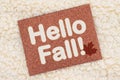 Hello Fall brown glitter greeting card