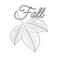 Hello, falling vector art natural autumn leaf of hand-drawn illustration isolated on a white background Royalty Free Stock Photo