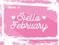 Hello february banner vector illustration