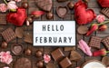 Hello February greeting card