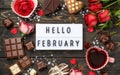 Hello February greeting card