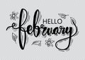 Hello February hand lettering