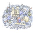 Hello France Romance Illustration