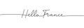 Hello France - word with continuous one line. Minimalist drawing of phrase illustration. France country - continuous one Royalty Free Stock Photo