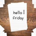 Hello Friday on paper Royalty Free Stock Photo