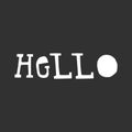Hello - fun lettering phrase cut out of paper in scandinavian style. Vector illustration