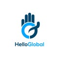 Hello global logo design concept