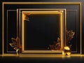 Golden color illustration of a photo frame.