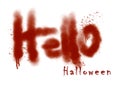 Hello Halloween. Spooky, mystical, written in blood on a white background. Royalty Free Stock Photo