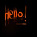 Hello Halloween, ÃÂ¿reeting, invitation, card. Spider with spider web on Hello Halloween inscription.