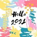 Hello 2021 Happy New Year card Royalty Free Stock Photo