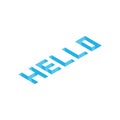 Hello hole blue isometric background