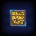 Hello Hump Day Neon Signs Style Text Vector