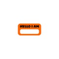 Hello I Am card icon isolated on white background Royalty Free Stock Photo