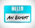Hello I am an expert name tag illustration design Royalty Free Stock Photo