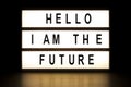 Hello I am the future light box sign board Royalty Free Stock Photo