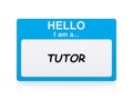 Hello i am a tutor Name Tag Royalty Free Stock Photo