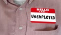 Hello I Am Unemployed Name Tag Sticker Shirt Worker No Job 3d Animation Royalty Free Stock Photo