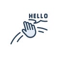 Color illustration icon for Hello, gesturing and goodbye