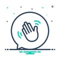 Mix icon for Hello, hand and hii Royalty Free Stock Photo