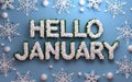 Hello January greeting card Royalty Free Stock Photo