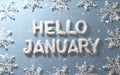 Hello January greeting card Royalty Free Stock Photo