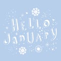 Hello January greeting card