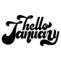 Hello Month lettering. 70s typography.