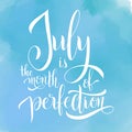 Hello July lettering Royalty Free Stock Photo